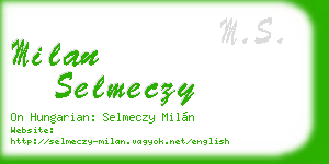 milan selmeczy business card